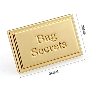 Zinc Alloy Engraved Gold Metal Logo For Handbags