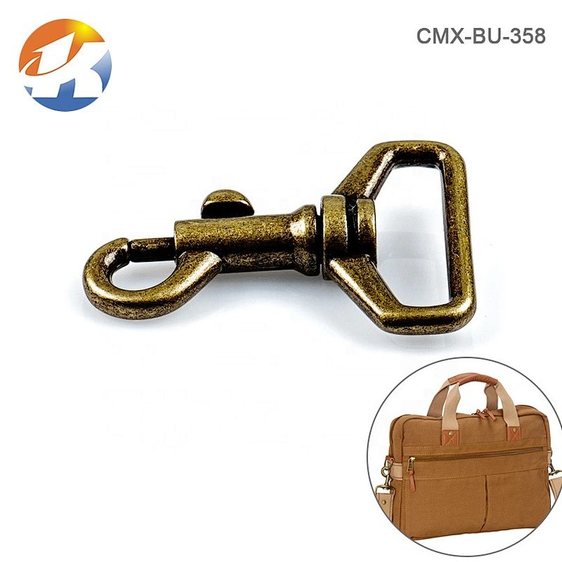 Wholesale Antique Brass Zinc Alloy Metal Bag Snap Hook, Factory Price Metal Hook Buckle for Bags^