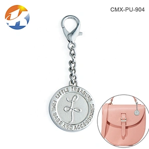 China Manufacture Custom Metal Brand Tag with Clasp for Handbags, Bag Hardware Round Metal Hanging Logo Tag