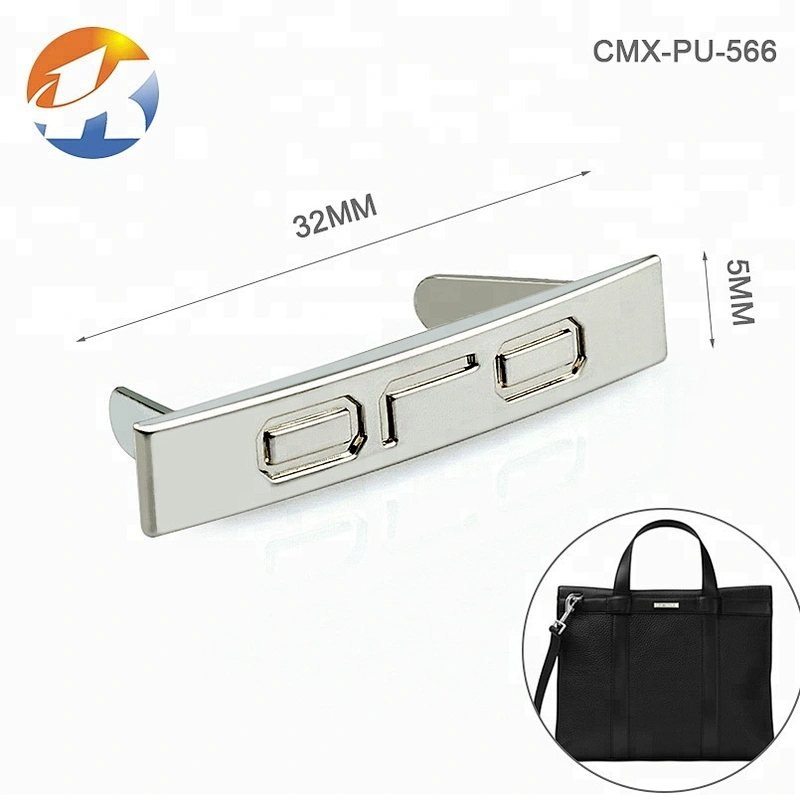 Rectangle With Arc Alloy Custom Metal Logo For Bags