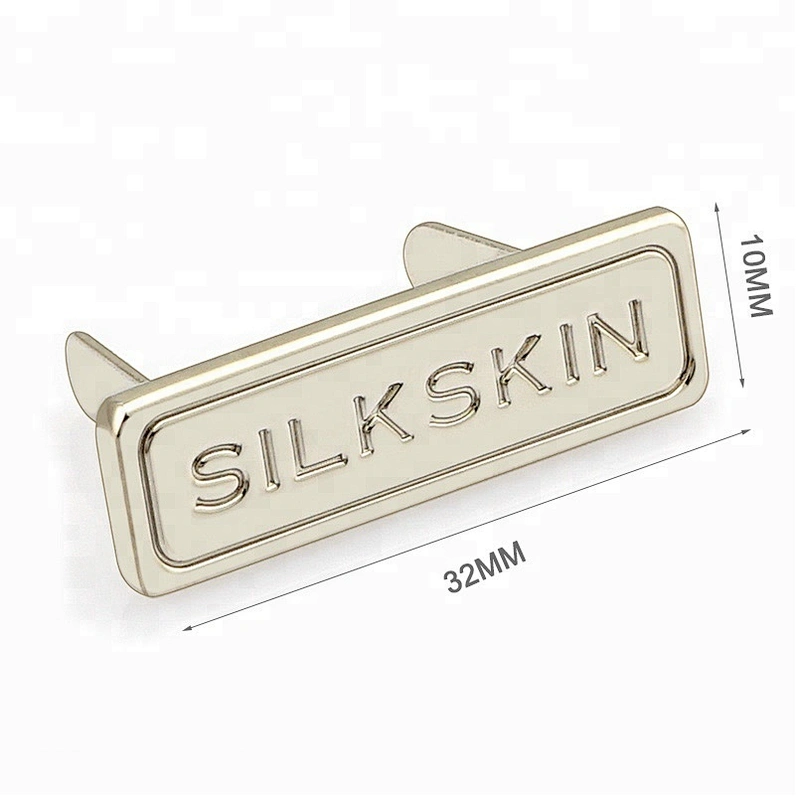 Rectangle Shape with Engraved Logo Metal Plate, Custom Metal Brand Logo Label For Handbag