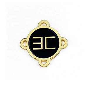 Kangsheng Factory Custom Shield Shape with Holes Sewing Metal Logo Plate, Design Engraved Metal Labels for Clothing*