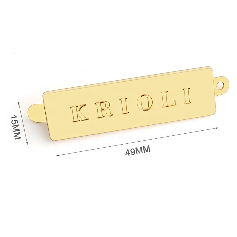High Quality Gold Plated Custom Engrave Metal Logo Label, Design Metal Name Plate for Handbags hardware