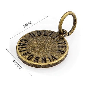 Nicekl-Free Round Silver Engraving Metal Name Plate Tags for Garment