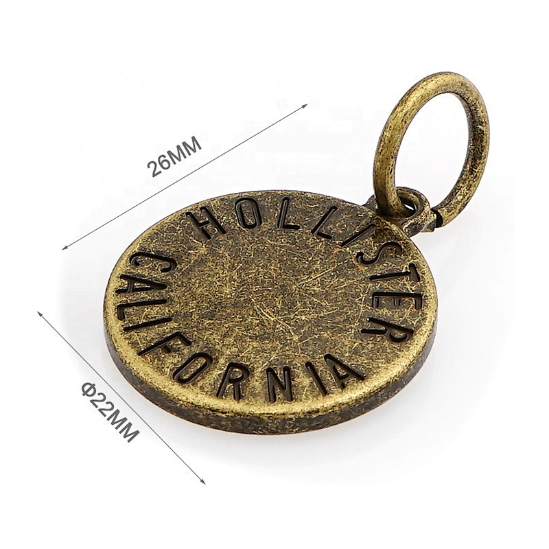 Nicekl-Free Round Silver Engraving Metal Name Plate Tags for Garment