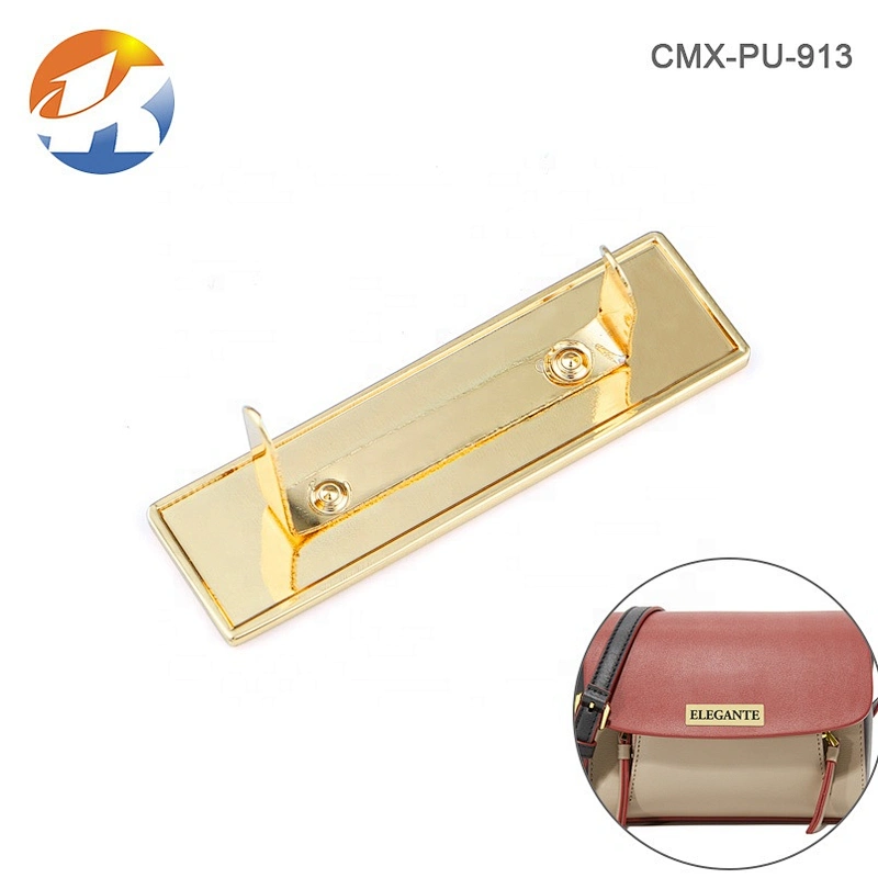 Hot Sale Bag Hardware Gold Metal Nameplate, Custom Metal Logo Label for Handbags*