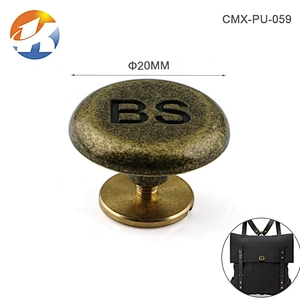Custom Round with Engraved Logo Metal Tag for Wallet, Antique Brass Metal Name Plate for Hats*