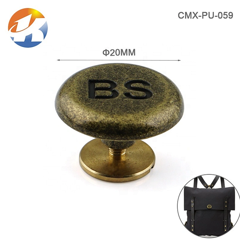 Custom Round with Engraved Logo Metal Tag for Wallet, Antique Brass Metal Name Plate for Hats*
