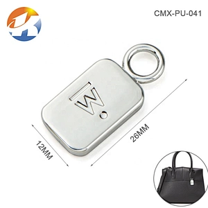 Zinc Alloy Personalised Custom Logo Metal Brand Tags for Leather Bags, Engraved Logo Metal Hanging Plate for Bags