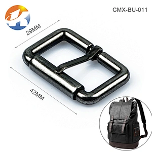 Iron Double Pins Belt Roller Buckle, Wholesale Brushed Antique Brass Belt Buckle for Man