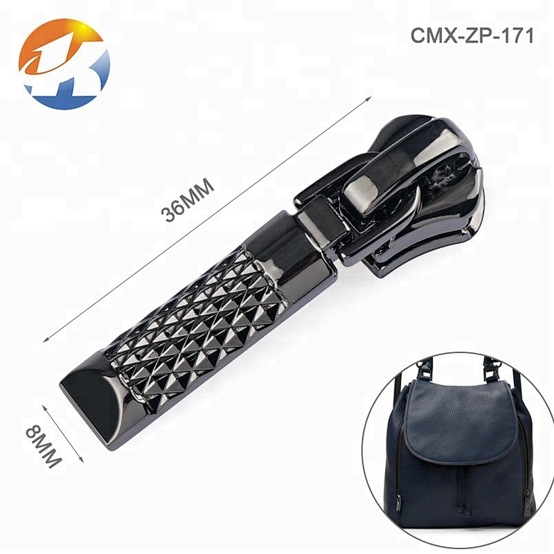 Custom Nickel Metal Zipper Slider and Puller, Engraved Logo Zipper Puller Design, Metal Zipper Pulls for Handbags and Garment