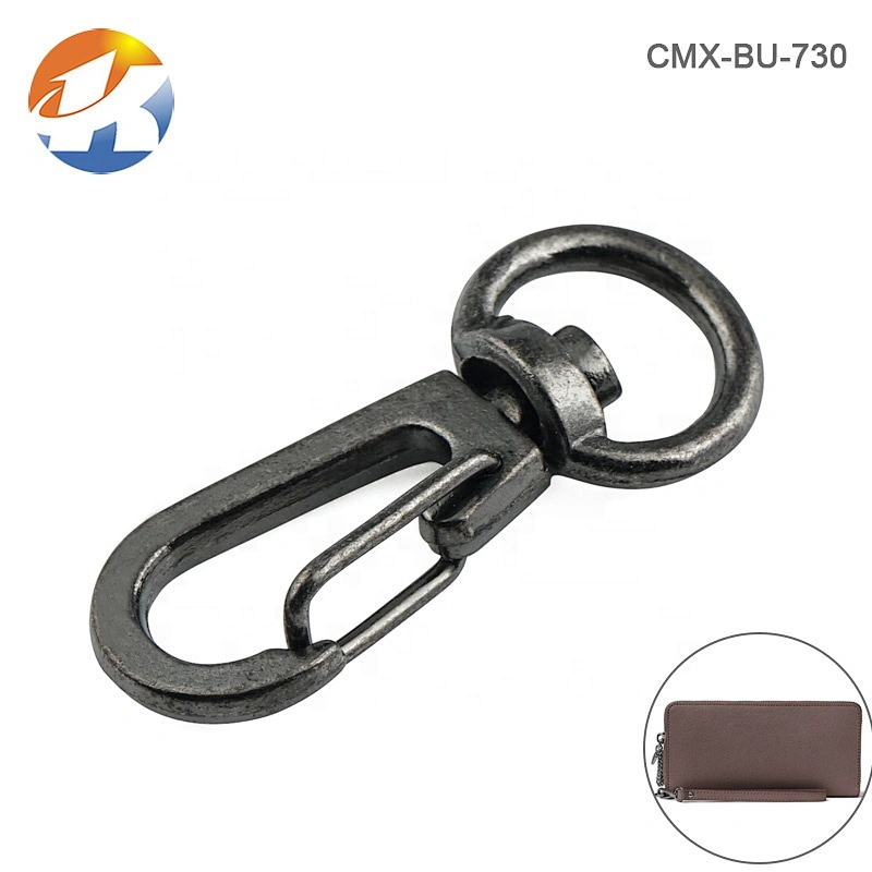 Bag Hardware Gunmetal Metal Key Chain Swivel Snap Hook for Wallet, Wholesale Metal Hook for Backpack and Strap