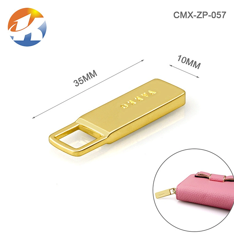 Custom Glossy Rose Gold Metal Zipper Pullers