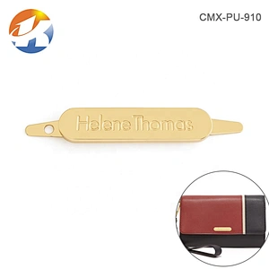 Fashion Gold Plated Metal Nameplate, Custom Engraved Logo Metal Label for Handbags