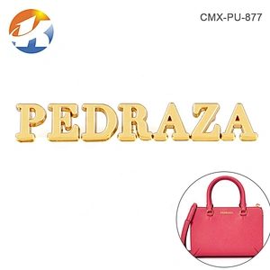Design Handbag Logo Metal Name Plate, Bag Accessories Gold Letters Metal Logo, Custom Handbag Metal Letters Logo Label for Purse