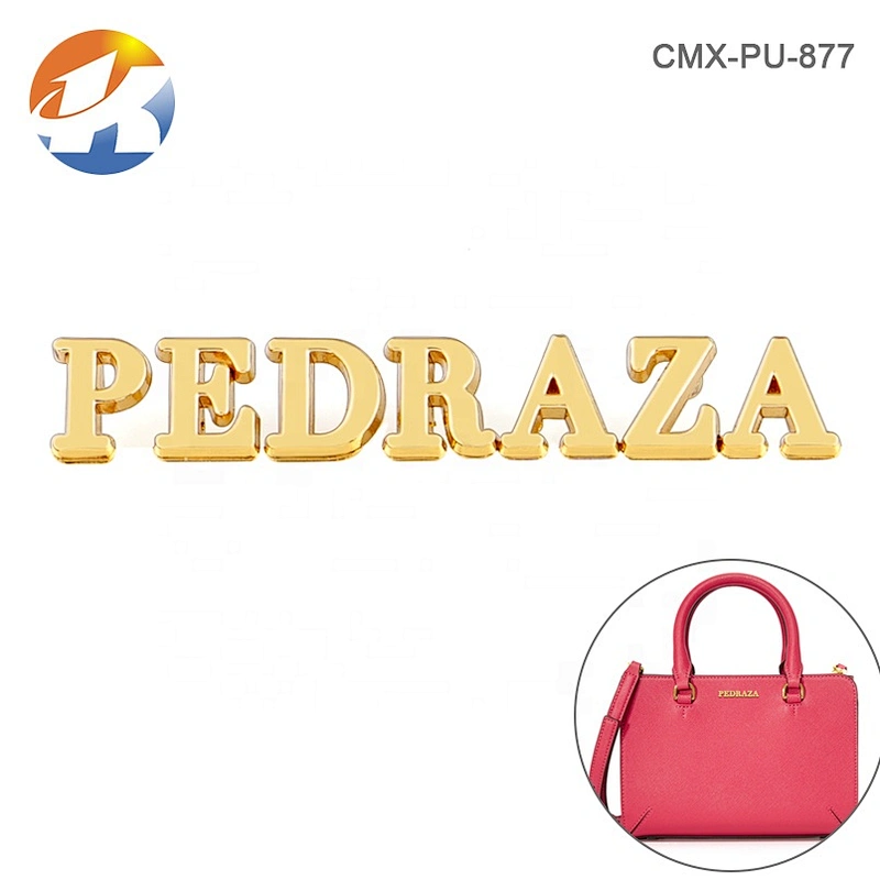 Design Handbag Logo Metal Name Plate, Bag Accessories Gold Letters Metal Logo, Custom Handbag Metal Letters Logo Label for Purse