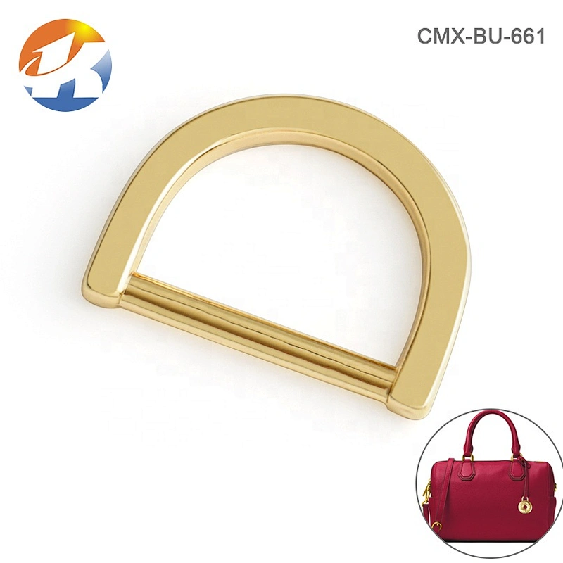 Manufacturer Custom Alloy Gold Metal D-ring Buckle, Bag Hardware Metal D Ring for Handbags