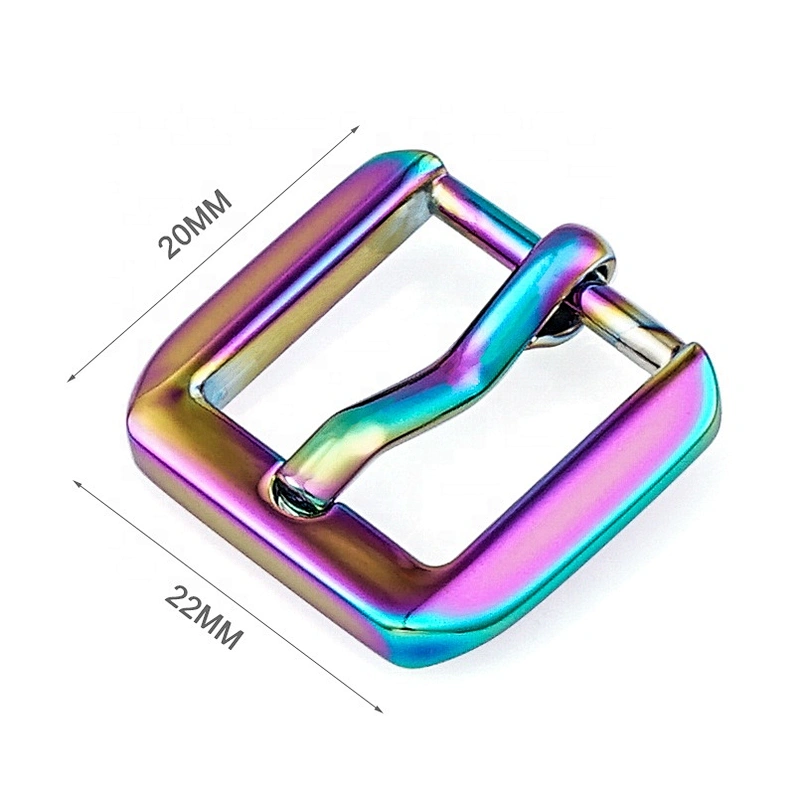 Factory Direct Selling Metal Pin Buckle, Custom Gold Metal Roller Pin Buckle with Engraved Logo for Bags
