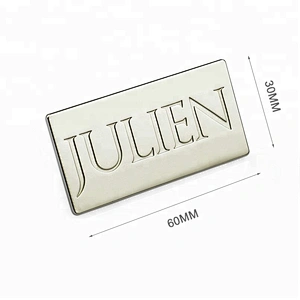 High Quality Custom Metal Logo Plate for Handbags, Nickel Plated Engraved Logo Metal Label