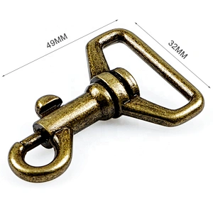 Wholesale Antique Brass Zinc Alloy Metal Bag Snap Hook, Factory Price Metal Hook Buckle for Bags^