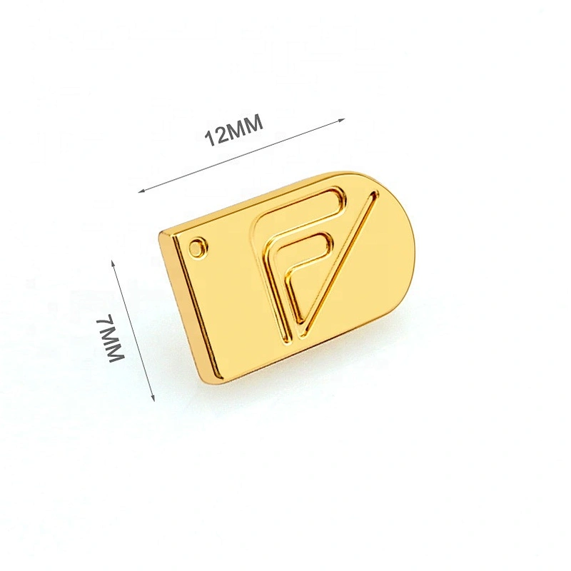 High Level Professional Custom Small Metal Logo for Shoes, Gold Plated Engraved Metal Name Tag for  Purse