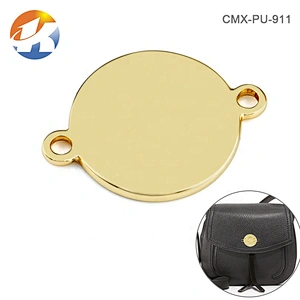 OEM ODM Garment Accessories Round with Holes Sewing Metal Name Tag, Custom Metal Logo Label for Clothing^