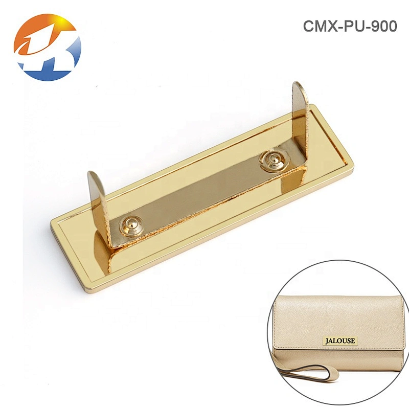 Wholesale Gold Plated Rectangle Metal Handbag Logo Label, Custom Engraved Metal Name Plate for Bags