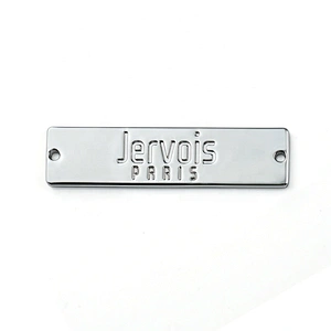 Custom Metal Label for Clothing, Rectangle with Two Holes Sewing Metal Name Tag for Garment