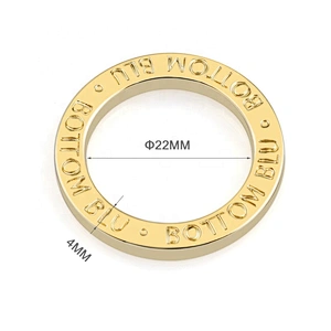 Bag Accessories Wholesale Zinc Alloy Shiny Gold 22mm Metal O Ring for Clothing and Bags