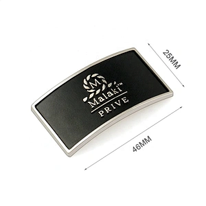 Nickel Plated with Black Background Metal Tag for Perfume Bottle, Custom Adhesive Metal Embossed Logo Label