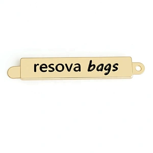 Rectangle Light Gold Metal Name Plate, Custom Metal Logo Label for Bag Hardware