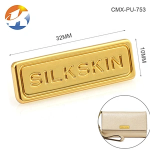 Custom Round Metal Tag with Hollow Logo, Handbag Hardware Gold Metal Logo Label