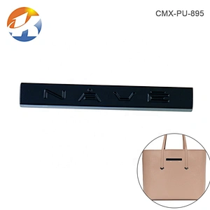 Custom Engraved Metal Handbag Logo Label, Design Black Metal Plate for Backpack