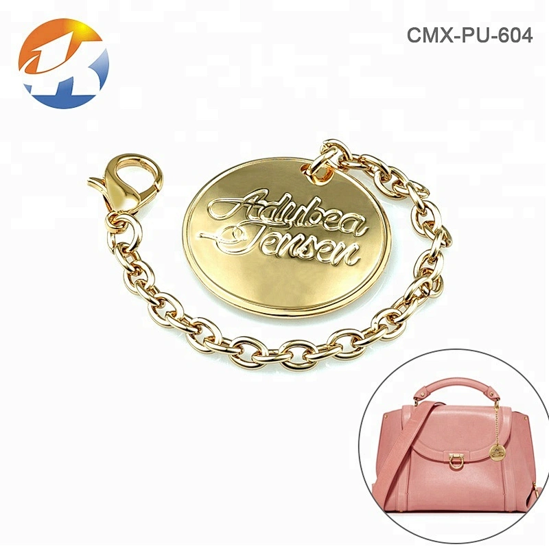 Lobster Clasp And Chain With Round Tag Metal Handbags Logo Design