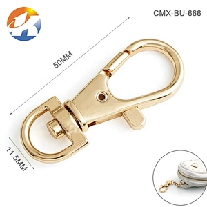 Bag Hardware Light Gold Metal Dog Snap Hook for Purse Hanger, 11mm Metal Clip Swivel Snap Hook Key Ring