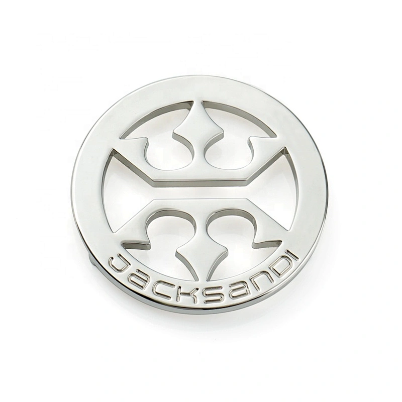 Custom Silver Round Metal Name Tag, Metal Logo Tag for Handbag and Wallet