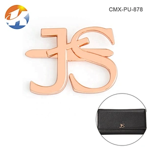 Welcome Custom Different Color Metal Letter Logo, Rose Gold Metal Letter Name Plate for Handbags