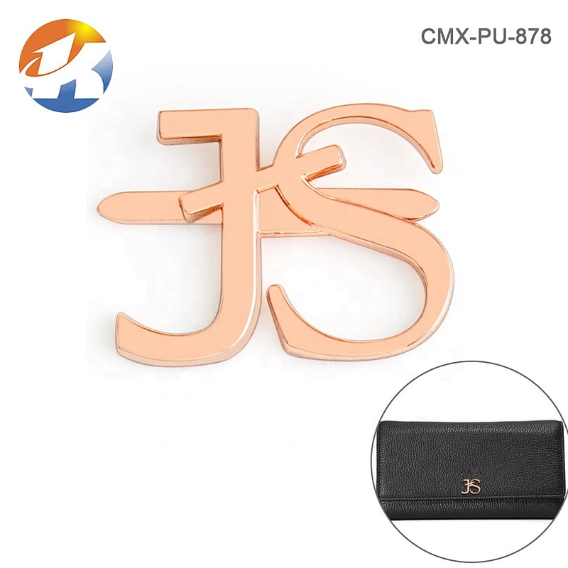 Welcome Custom Different Color Metal Letter Logo, Rose Gold Metal Letter Name Plate for Handbags