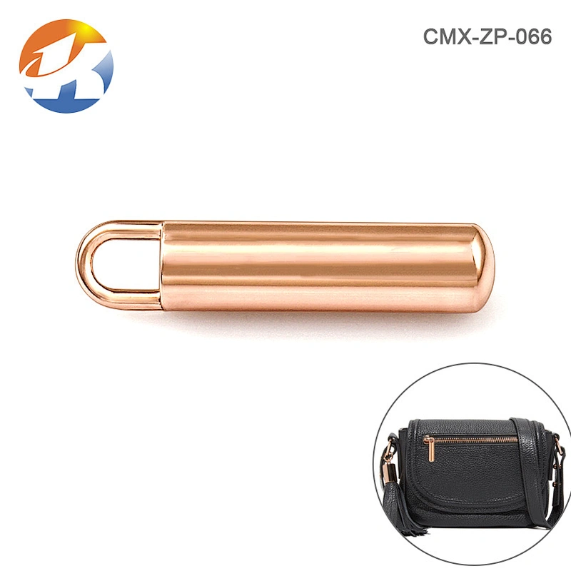 Custom Glossy Rose Gold Metal Zipper Pullers