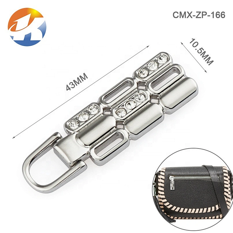 Handbag Hardware Embossed Logo Custom Zipper Pulls