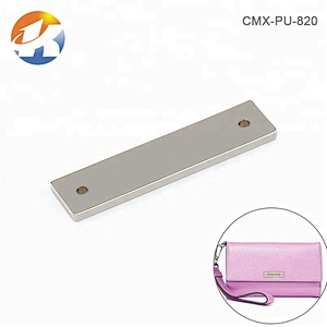 Rectangle with 2 Holes Sew Metal Label for Clothing, Custom Engraved Logo Metal Plate for Garment^