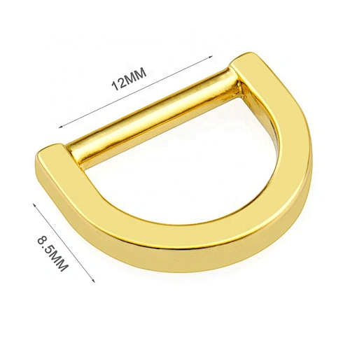 High Quality Zinc Alloy  Gold Metal D Ring, Bag Hardware Small 12mm Gold Metal D Ring for Handbag