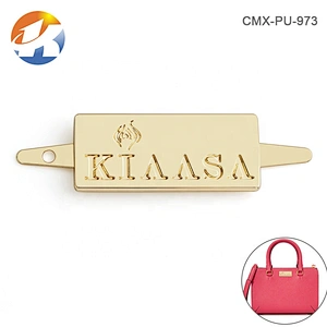Fashion Rainbow Color Plated Metal Charms Tag, Custom Engraved Logo Oval Metal Logo Labels for Handbags