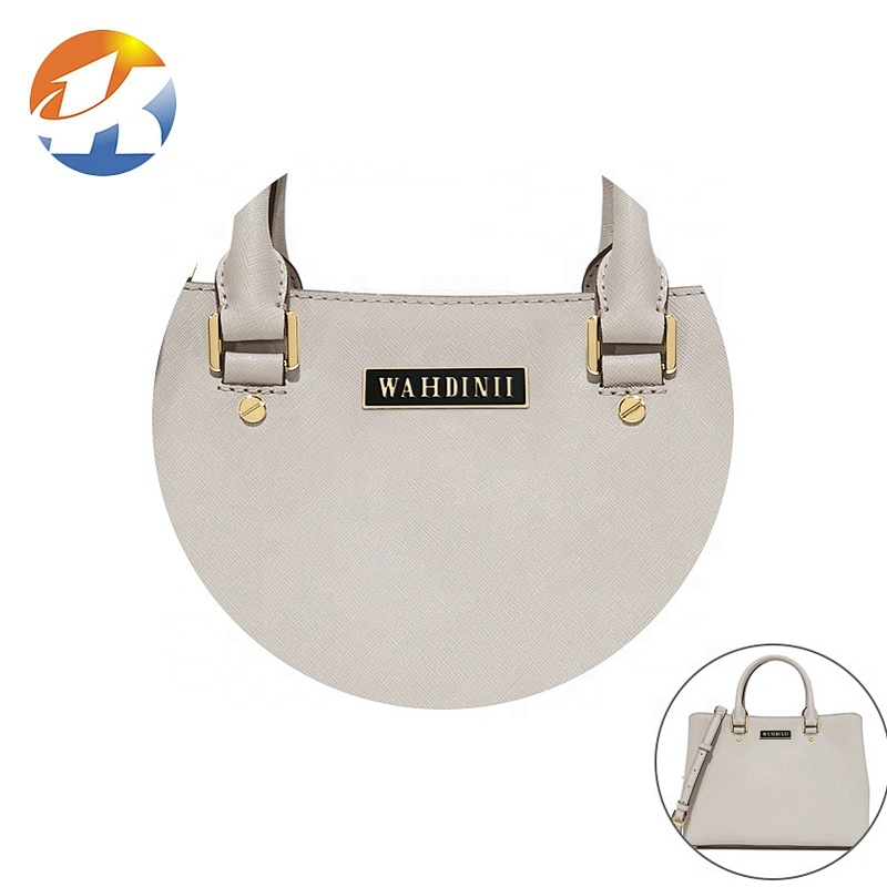High Quality Zinc Alloy Metal Label, Bag Accessories Custom Embossed Logo Metal Name Plate with Black Background
