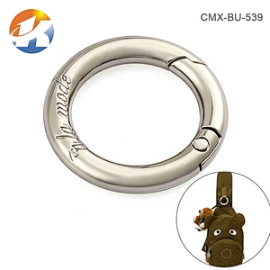 Wholesale Custom Round Nickel Metal Snap Hook, Metal Spring Keychain Hook for Bags