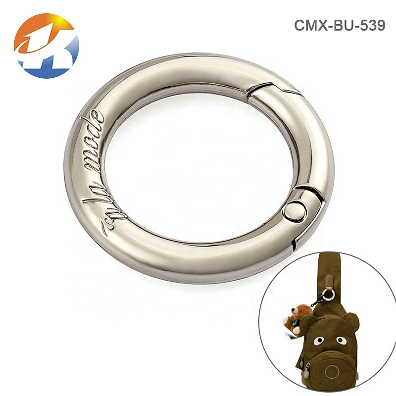 Wholesale Custom Round Nickel Metal Snap Hook, Metal Spring Keychain Hook for Bags