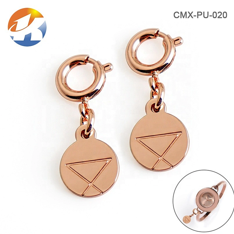 High Quality Round Shape Small Jewelry Metal Logo Name Plate Metal Bracelet Tag