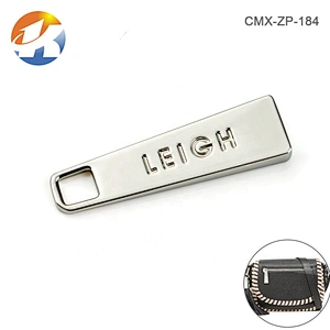 Custom Logo Metal Zipper Pull, Professional Manufacturer Designer Metal Zipper Puller for Bags