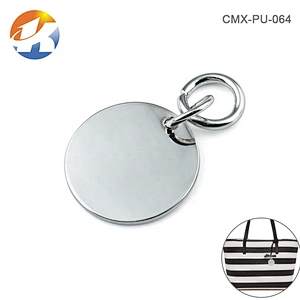 Nicekl-Free Round Silver Engraving Metal Name Plate Tags for Garment