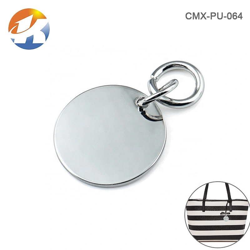 Nicekl-Free Round Silver Engraving Metal Name Plate Tags for Garment